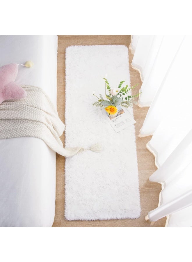 Soft Runner, Rug for Bedroom, Living Room, 60 x 180cm Plush, Fluffy, Shaggy, Lint-Free Rug for Nursery, Girls' Room, Home Decoration, Cream-Colored - Image 3